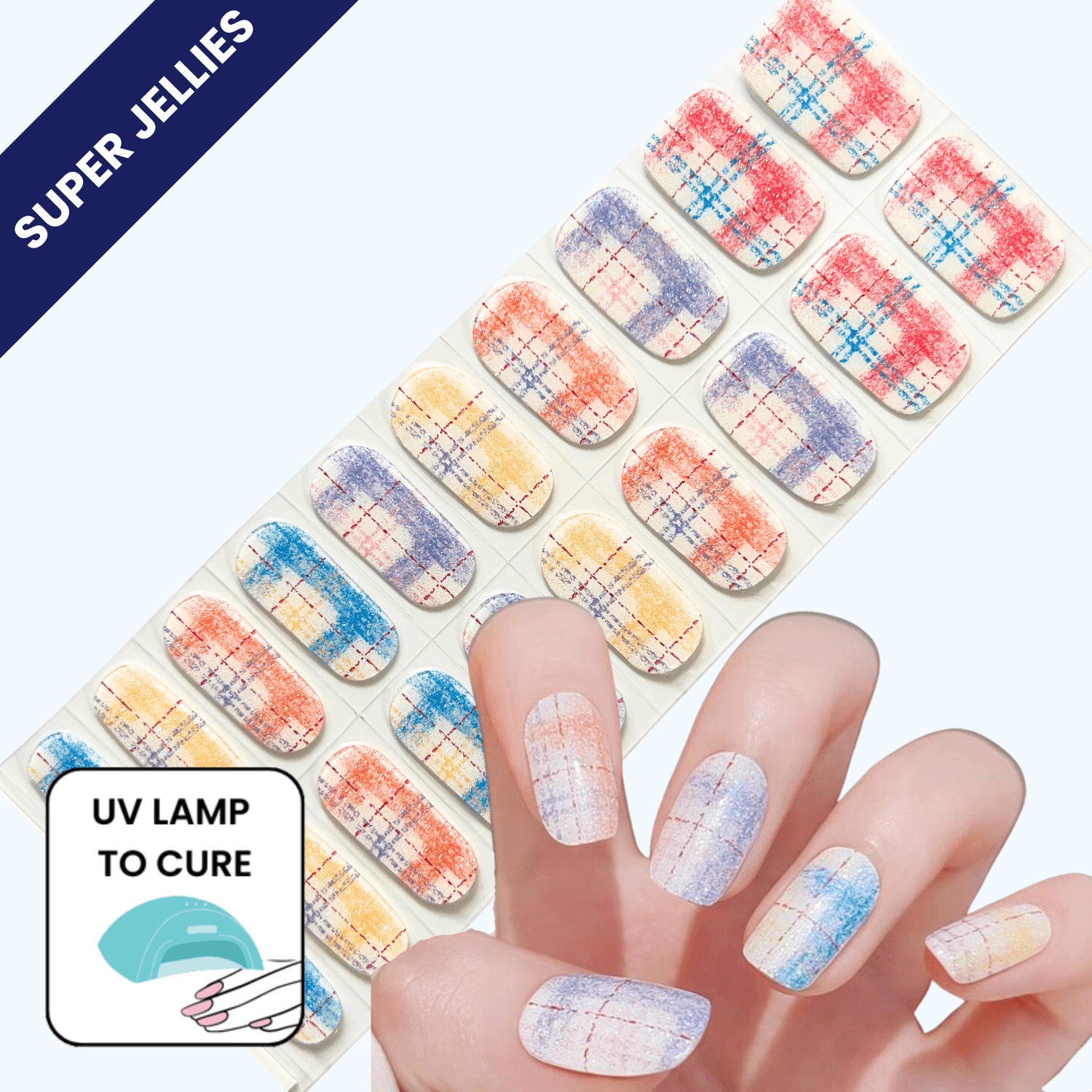 Plaid | Super Jellies DIY Hard Semi Cured Gel Nail Wraps