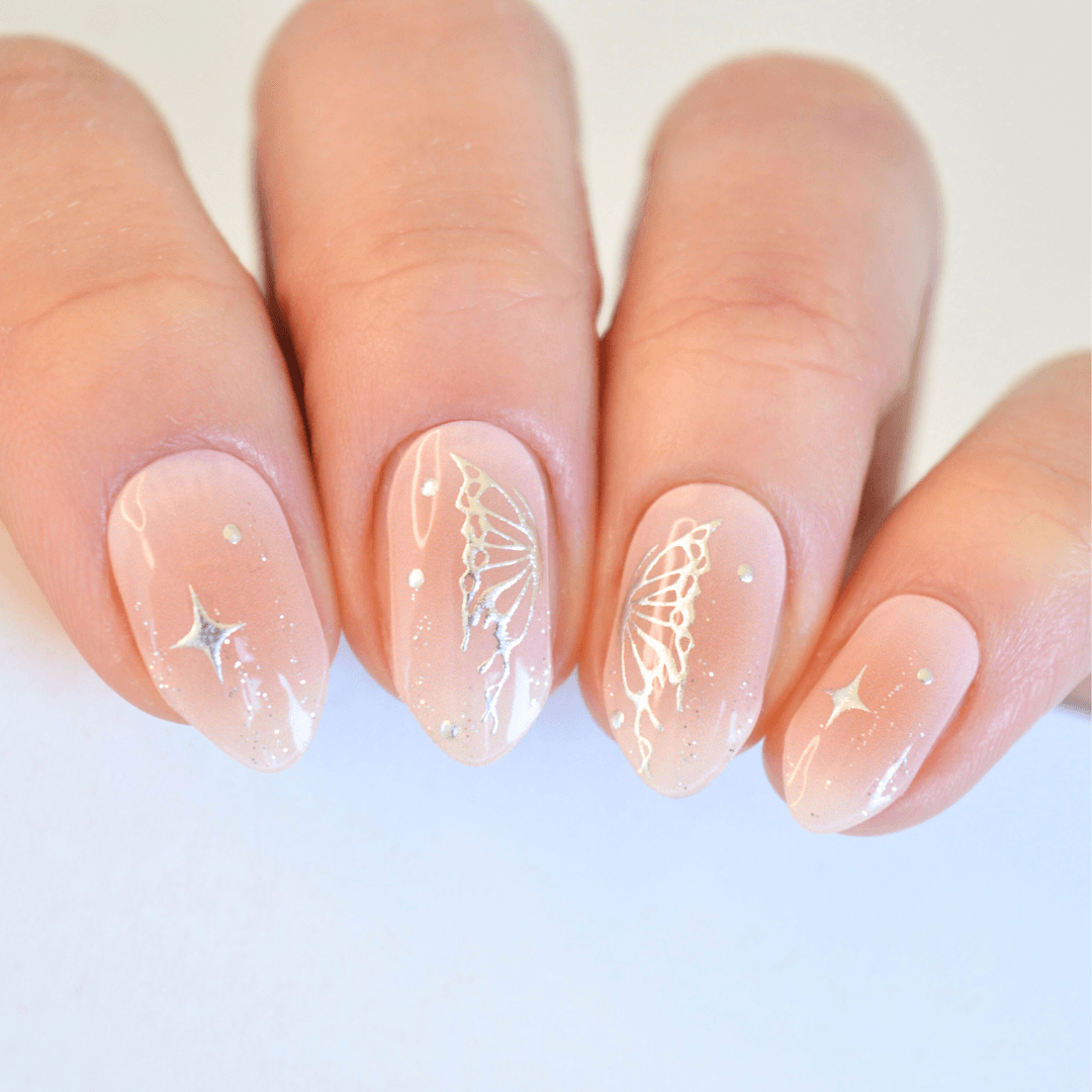 Silver Wings | Secret Garden Super Jellies DIY Hard Semi Cured Gel Nail Wraps