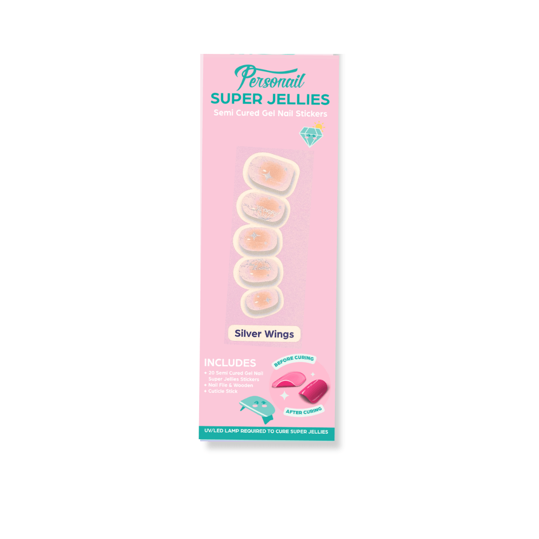 Silver Wings | Secret Garden Super Jellies DIY Hard Semi Cured Gel Nail Wraps
