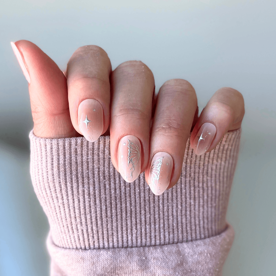 Silver Wings | Secret Garden Super Jellies DIY Hard Semi Cured Gel Nail Wraps
