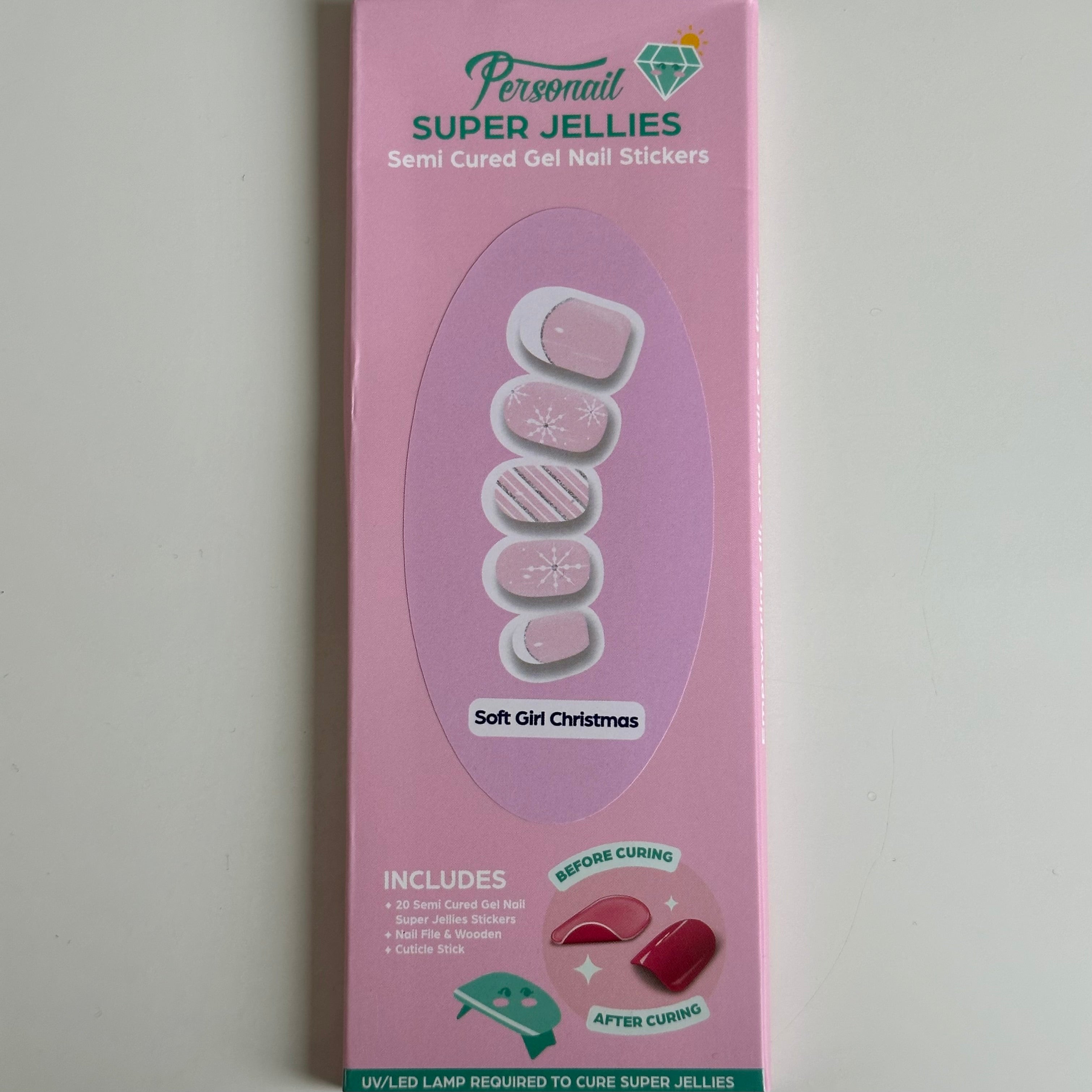 Soft Girl Christmas | Super Jellies DIY Hard Semi Cured Gel Nail Wraps