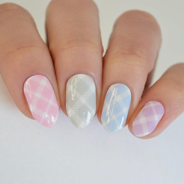 Springtime Plaid | Super Jellies DIY Hard Semi Cured Gel Nail Wraps