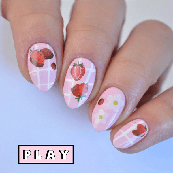 Strawberry PLAY Nail Art Sticker