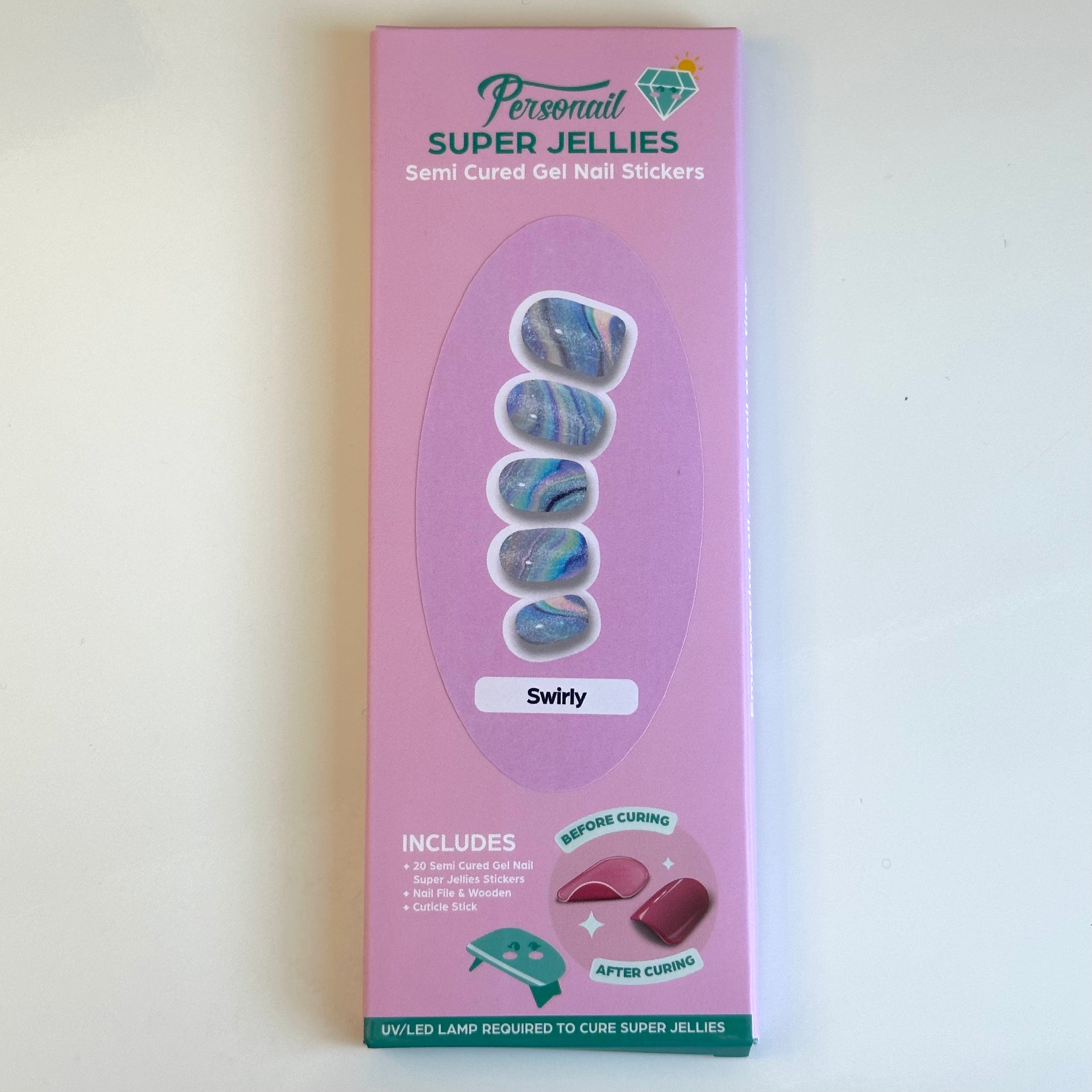 Swirly | Super Jellies DIY Hard Semi Cured Gel Nail Wraps