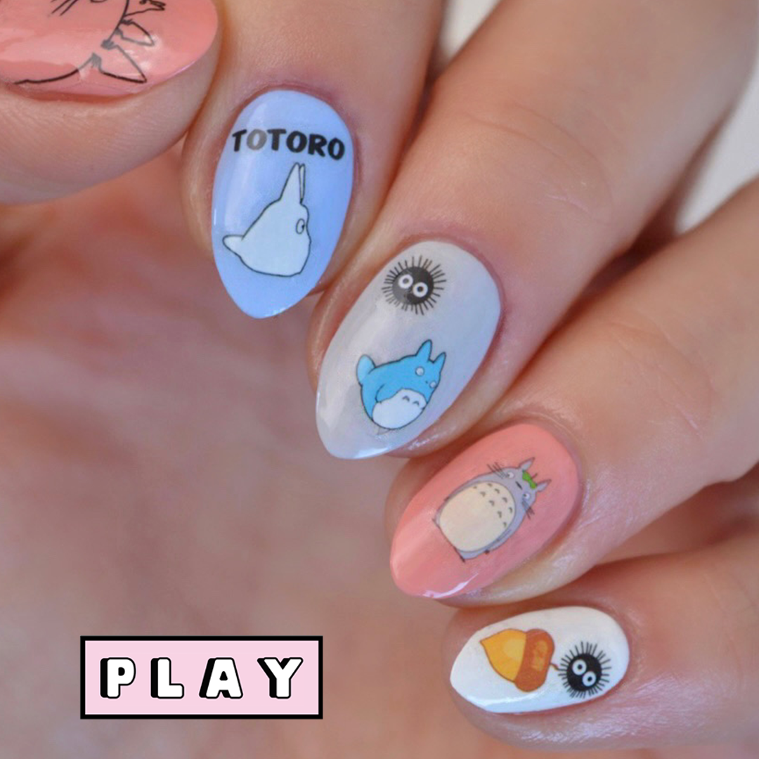 Totoro and Kiki PLAY Nail Art Sticker