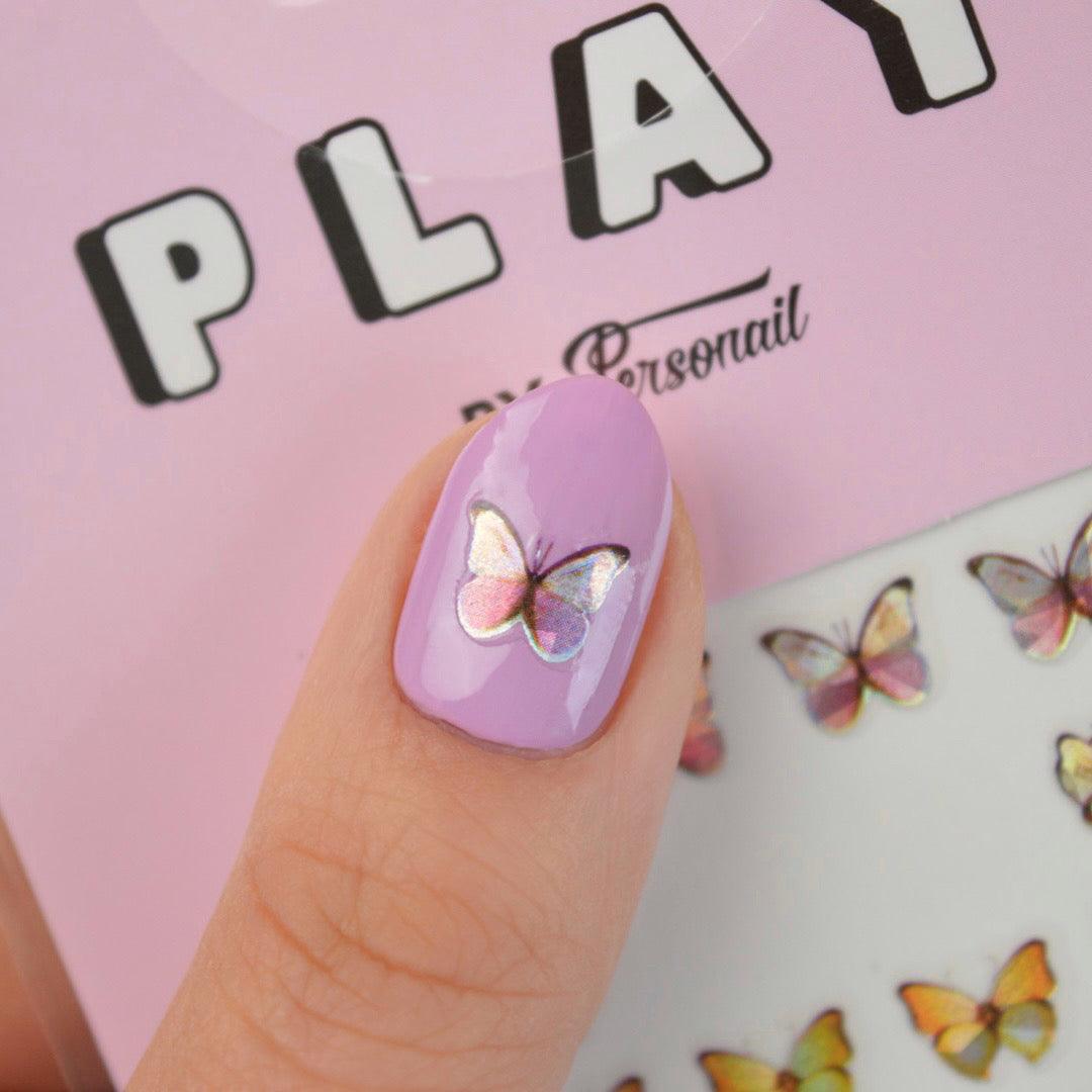 Butterfly Rainbow PLAY Nail Art Sticker