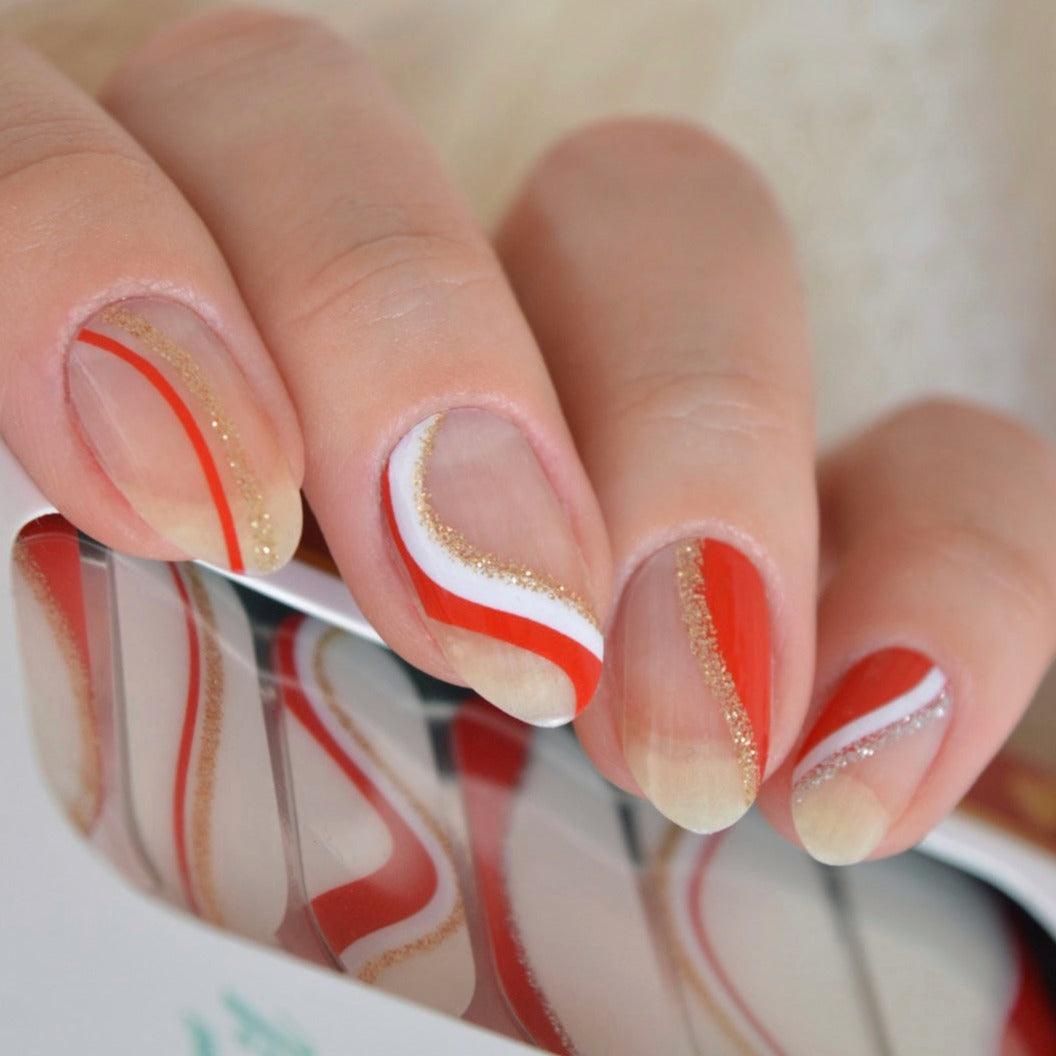 Candy Cane Nail Wraps Christmas Nail Wrap [COLLAB]