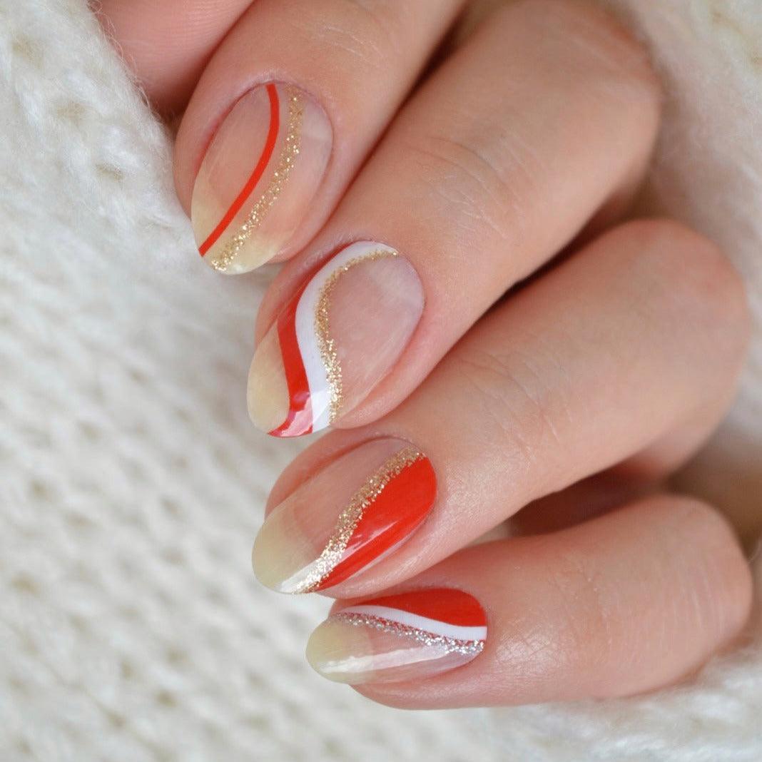 Candy Cane Nail Wraps Christmas Nail Wrap [COLLAB]