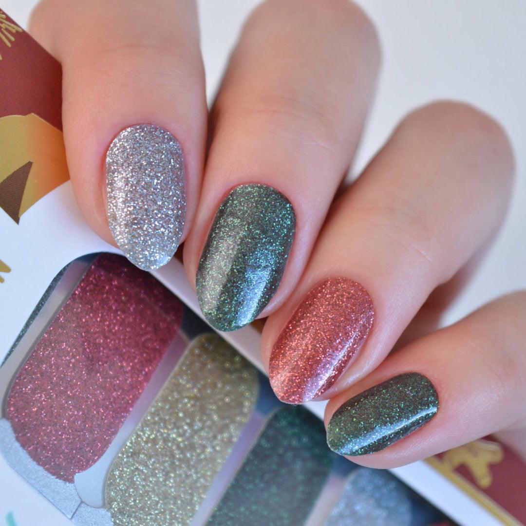 Glitzy (NO PACKAGING)  | Christmas Glitter Nail Polish Wrap