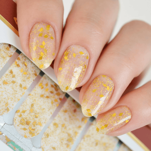Goldmine | Chunky Gold Semi Transparent Nail Polish Wrap