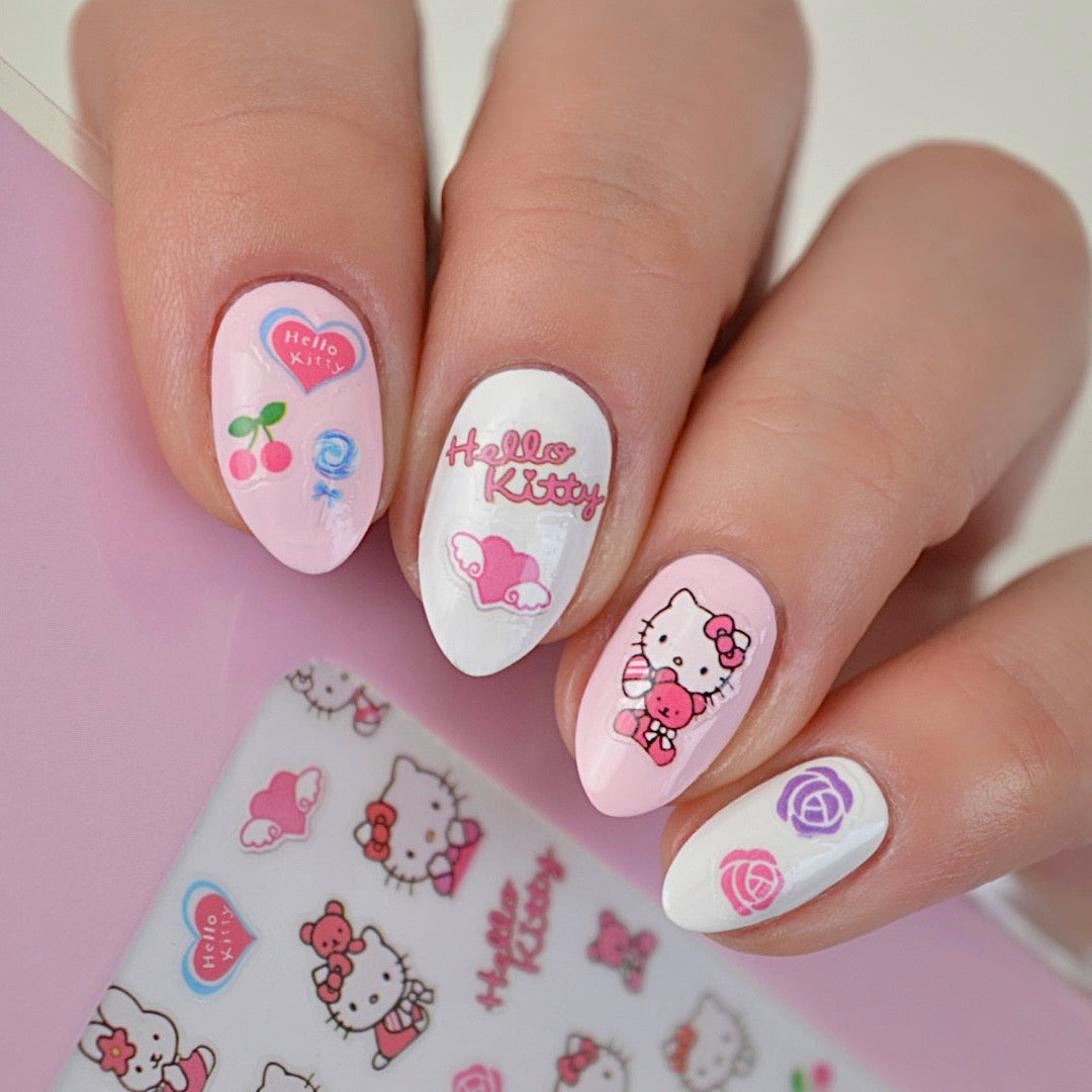  Hello Kitty Nail Art Sticker(P) - 5 Pack Mixed Design : Beauty  & Personal Care