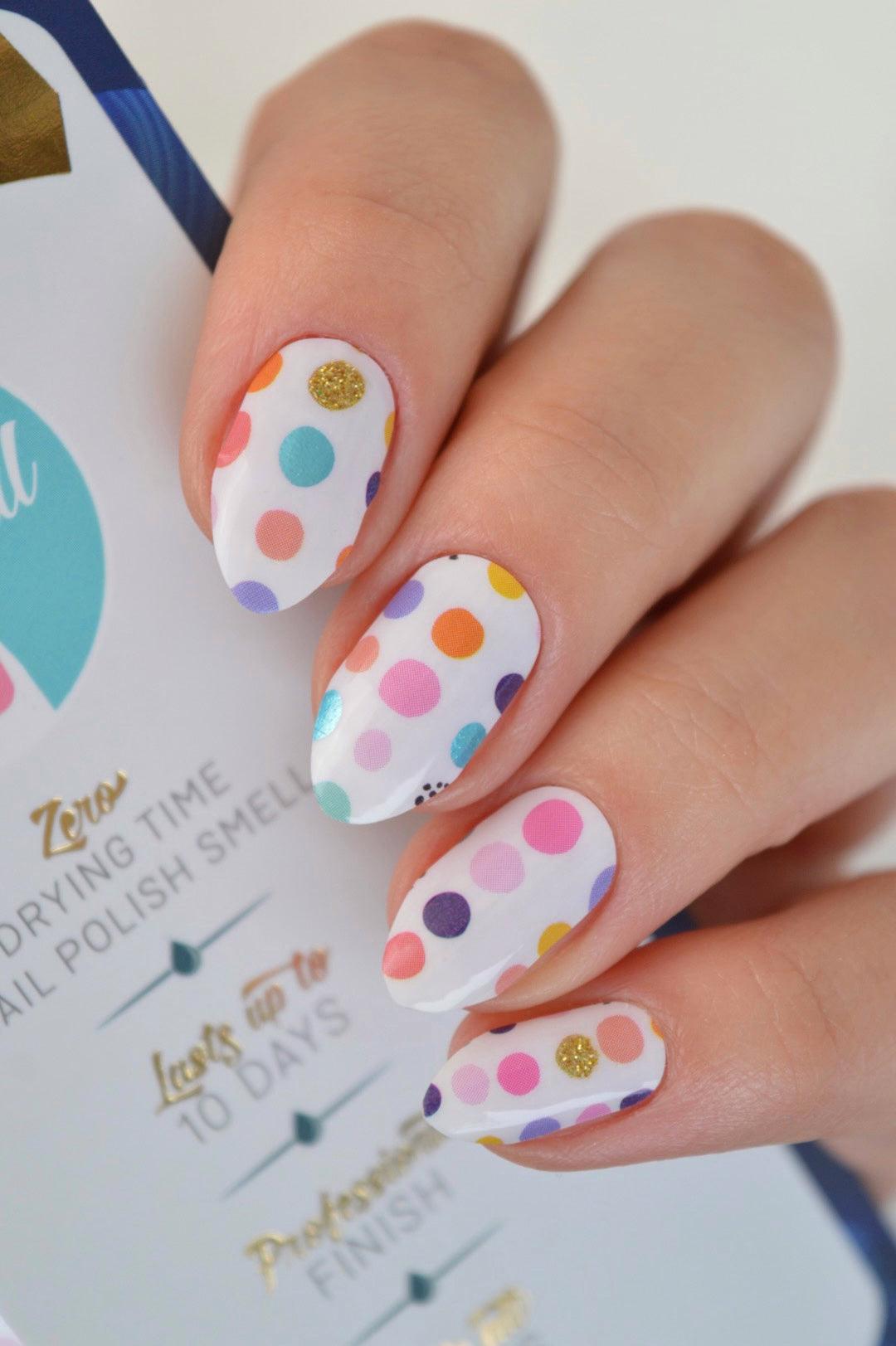 [COLLAB] I Rock a lot of polkadot  Whimsy Kaleidoscope Nail Polish Wraps