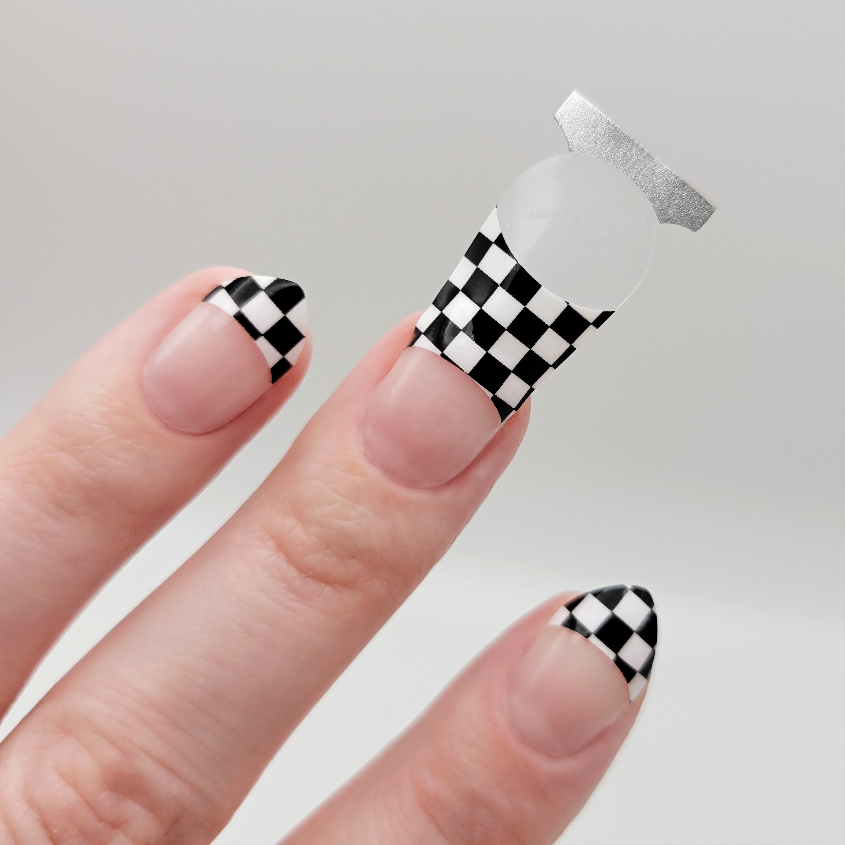 Check Mate | French Tip Checker Nail Polish Wrap