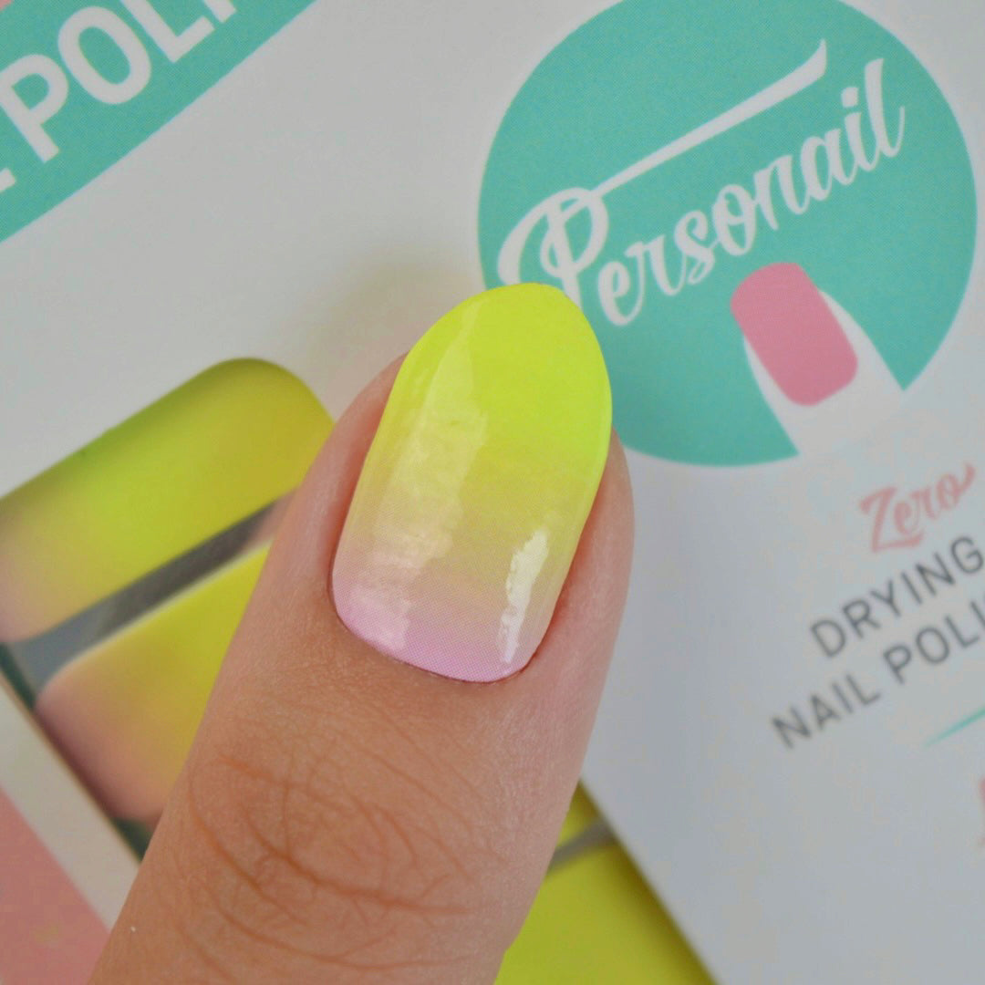 Neon Tips (NO PACKAGING)  | Ombre Yellow Neon Nail Polish Wraps
