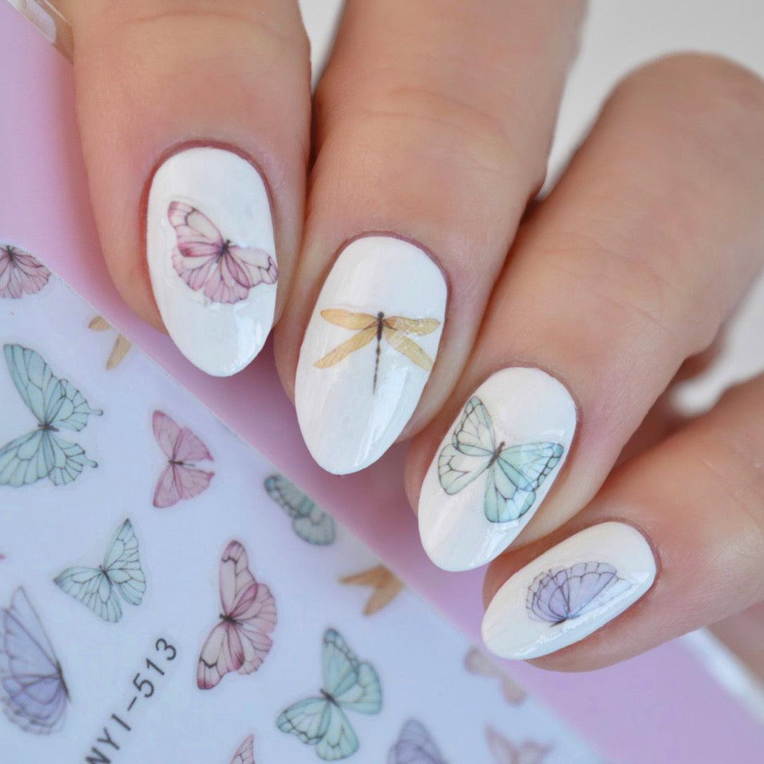 Pastel Butterfly PLAY Nail Art Sticker