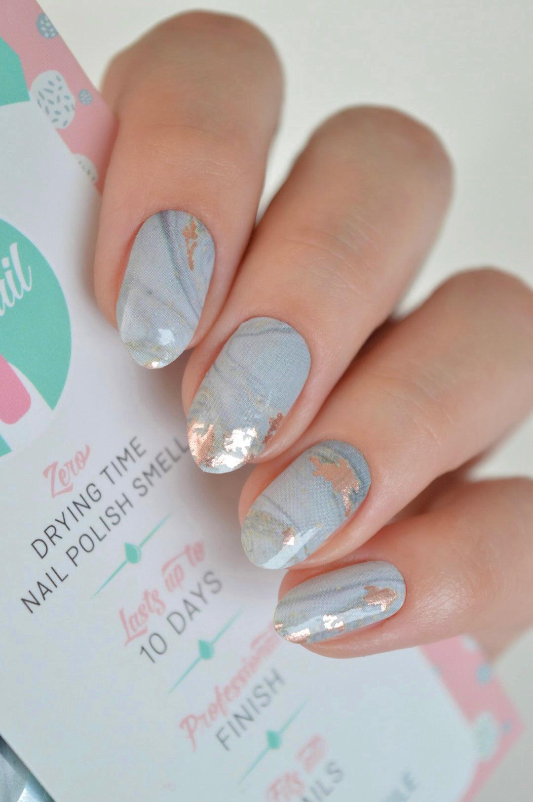 Storm | Grey Marble Nail Polish Wrap