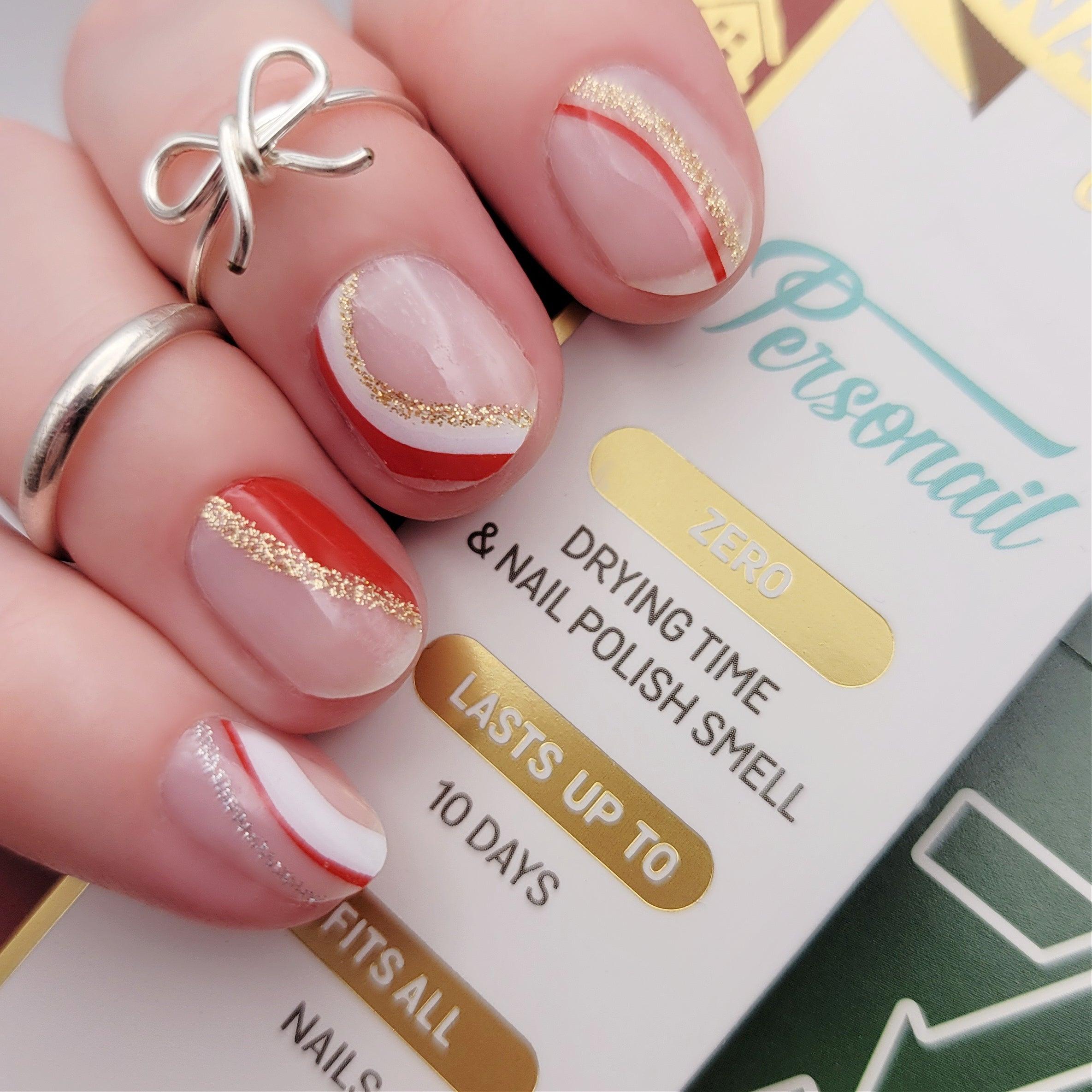 [COLLAB] Candy Cane Nail Wraps Christmas Nail Wrap