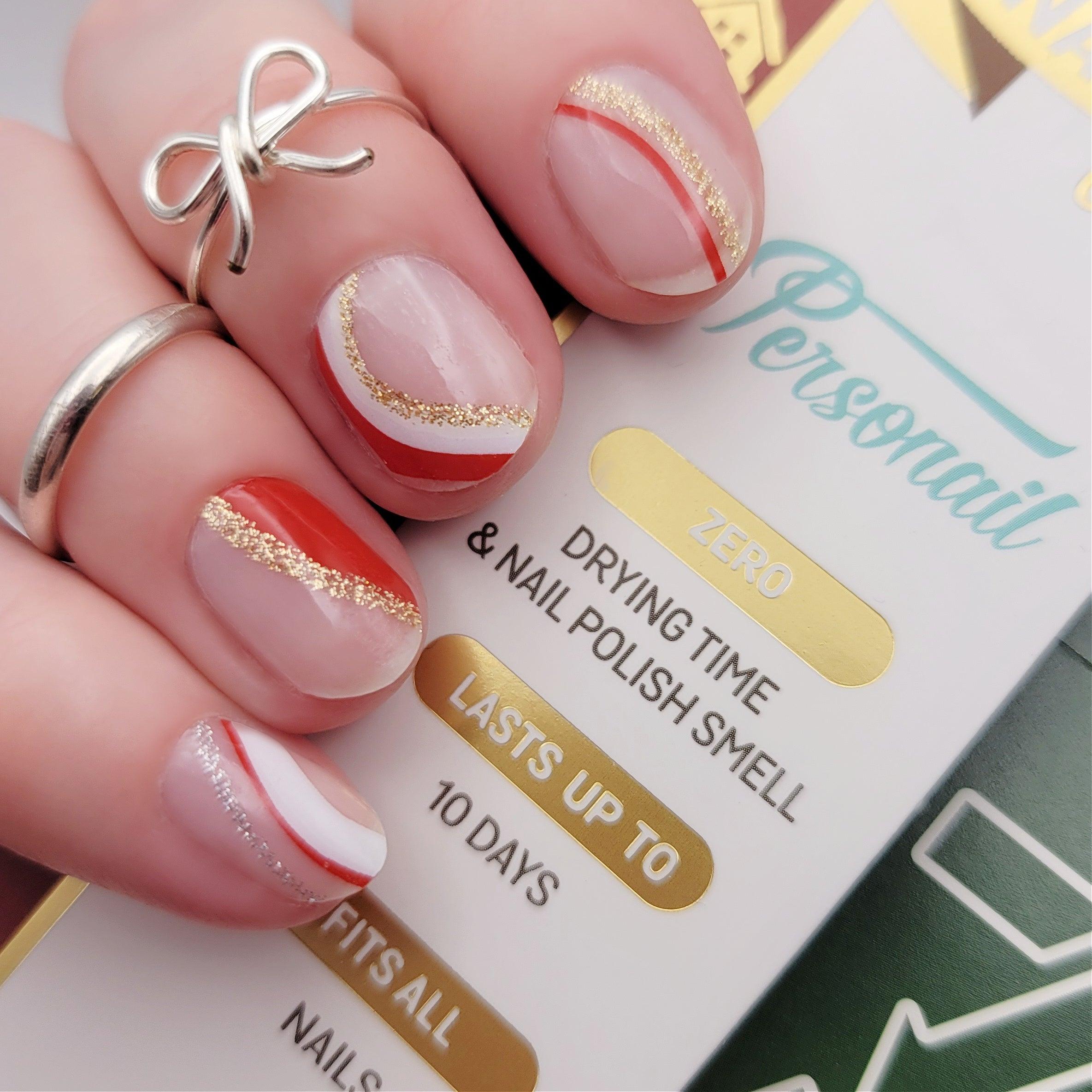 Candy Cane Nail Wraps Christmas Nail Wrap [COLLAB]