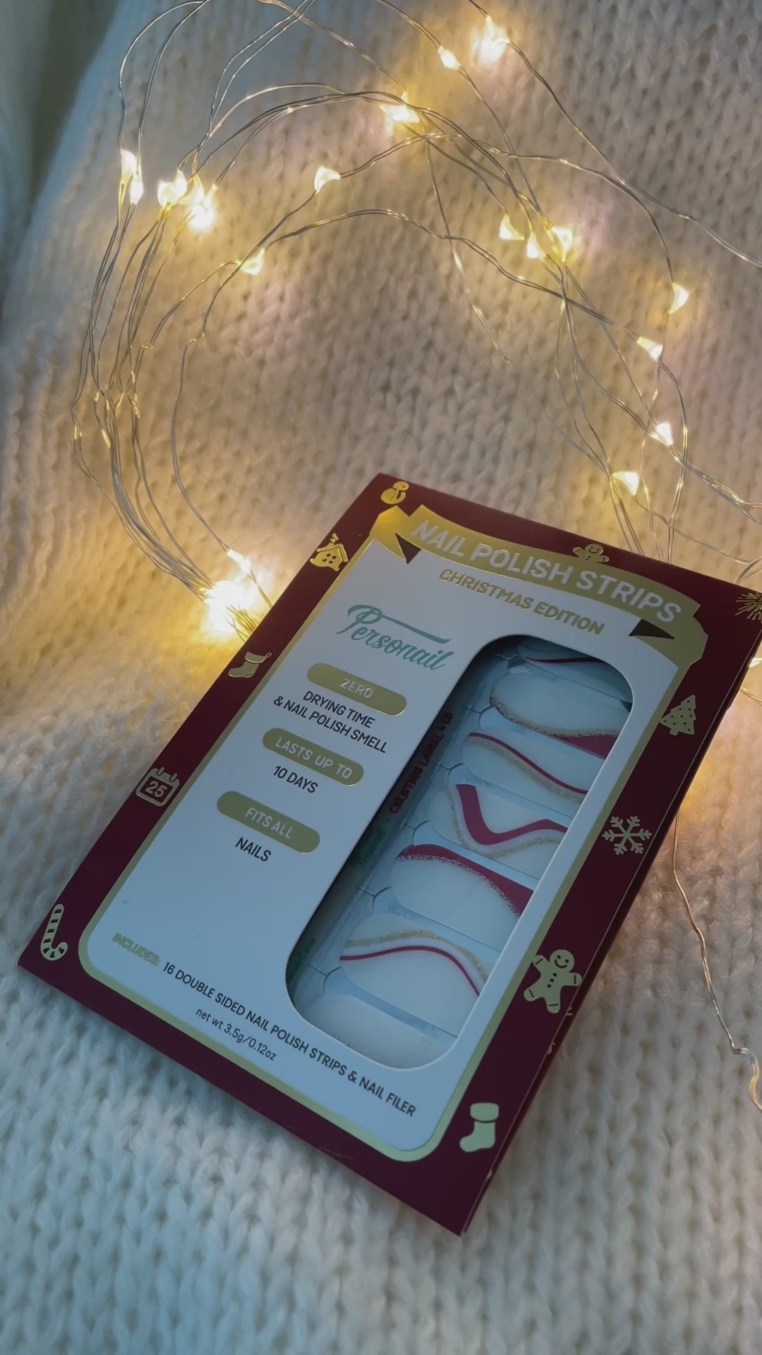 [COLLAB] Candy Cane Nail Wraps (NO PACKAGING) Christmas Nail Wrap
