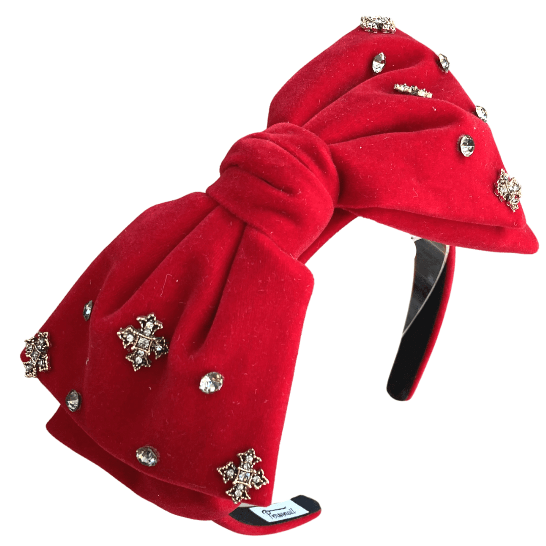 Personail headband Caroline Big Bow Headband (Red)