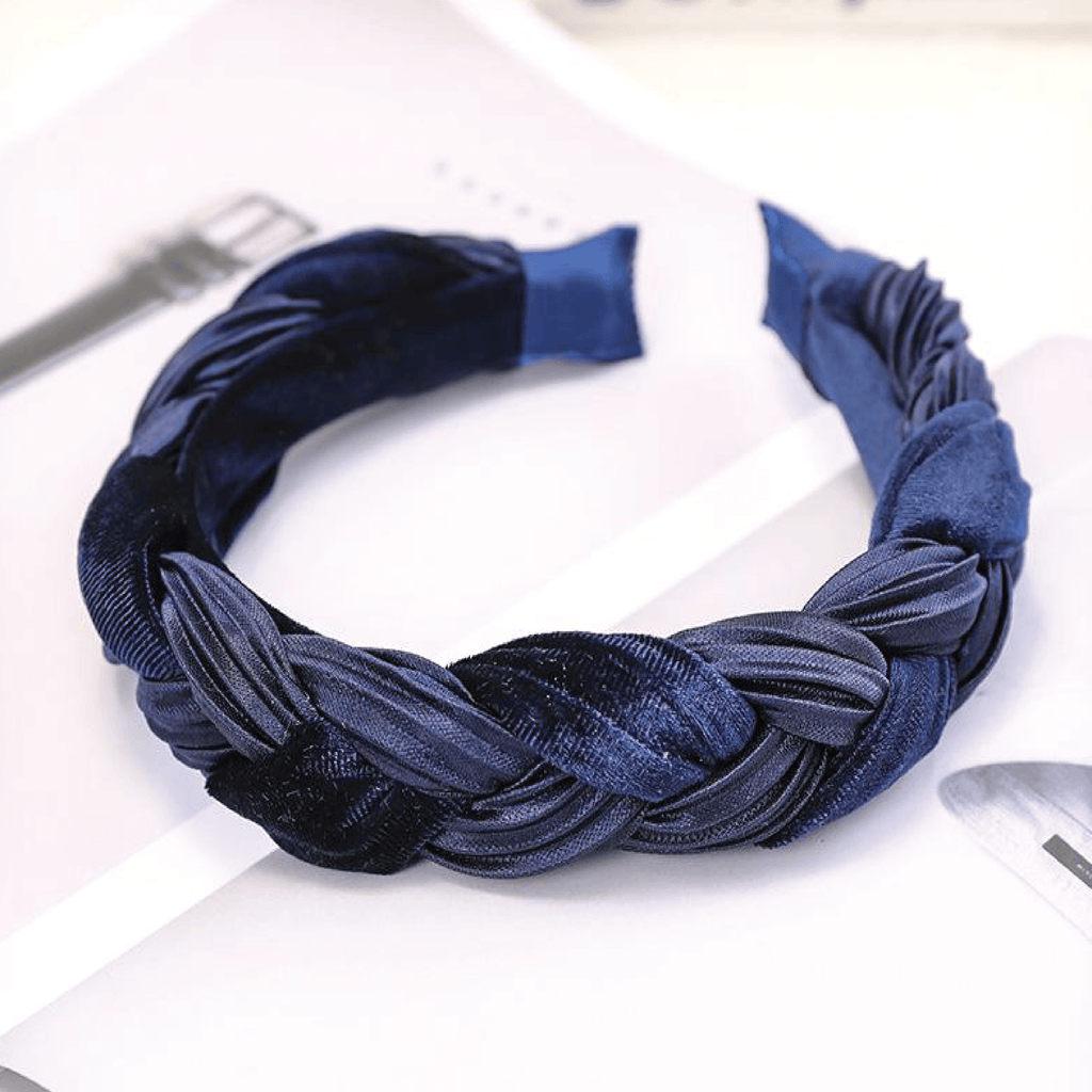 Personail headband Gillian Braided Navy Blue Headband