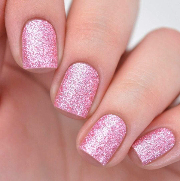 Buy Reflective Nail Polish Quiet and Daring A Light Dusty Pink Nail Polish  With Silver Reflective Glitters. Online in India - Etsy