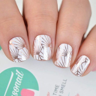 Dandelion | White and Rose Gold Nail Polish Wrap