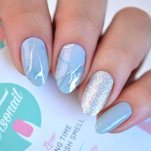 Erin | Blue Silver Nail Polish Wrap