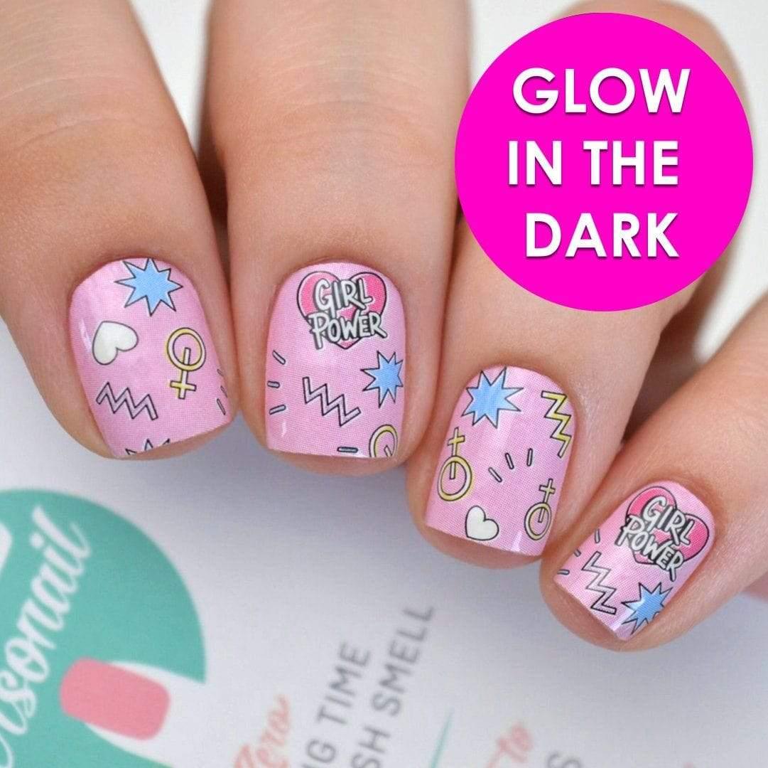 Personail Nail Wraps Girl Power by Martina Martian (Glow in the dark)