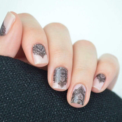 Henna | Transparent Black Mandala Nail Polish Wrap