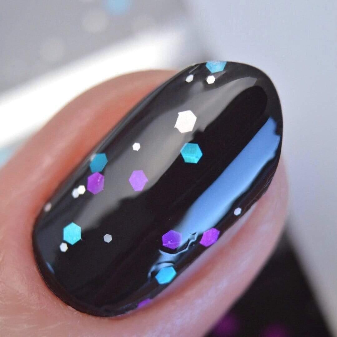 Personail Nail Wraps Liv Black Glitter