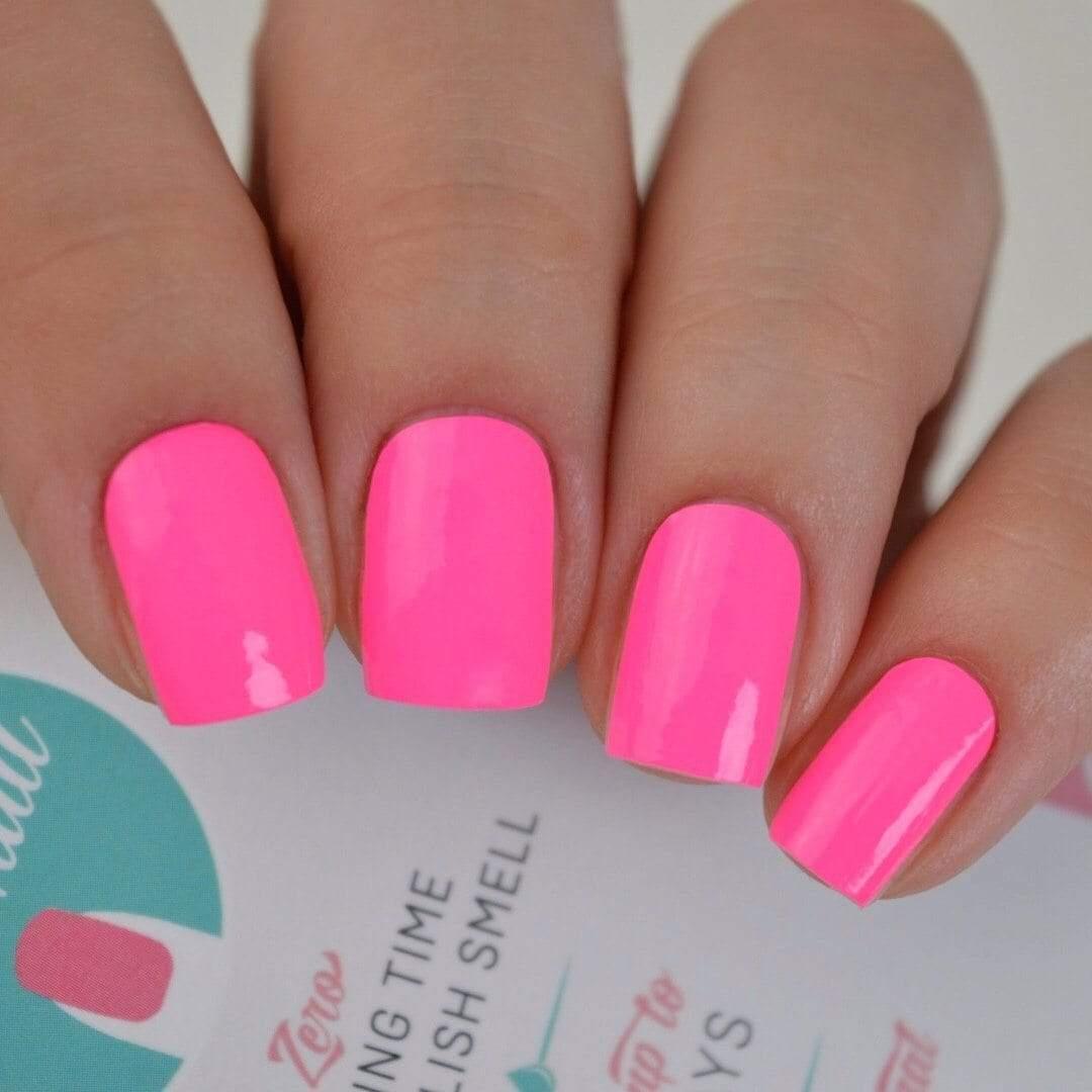 hot pink nails, neon pink aesthetic