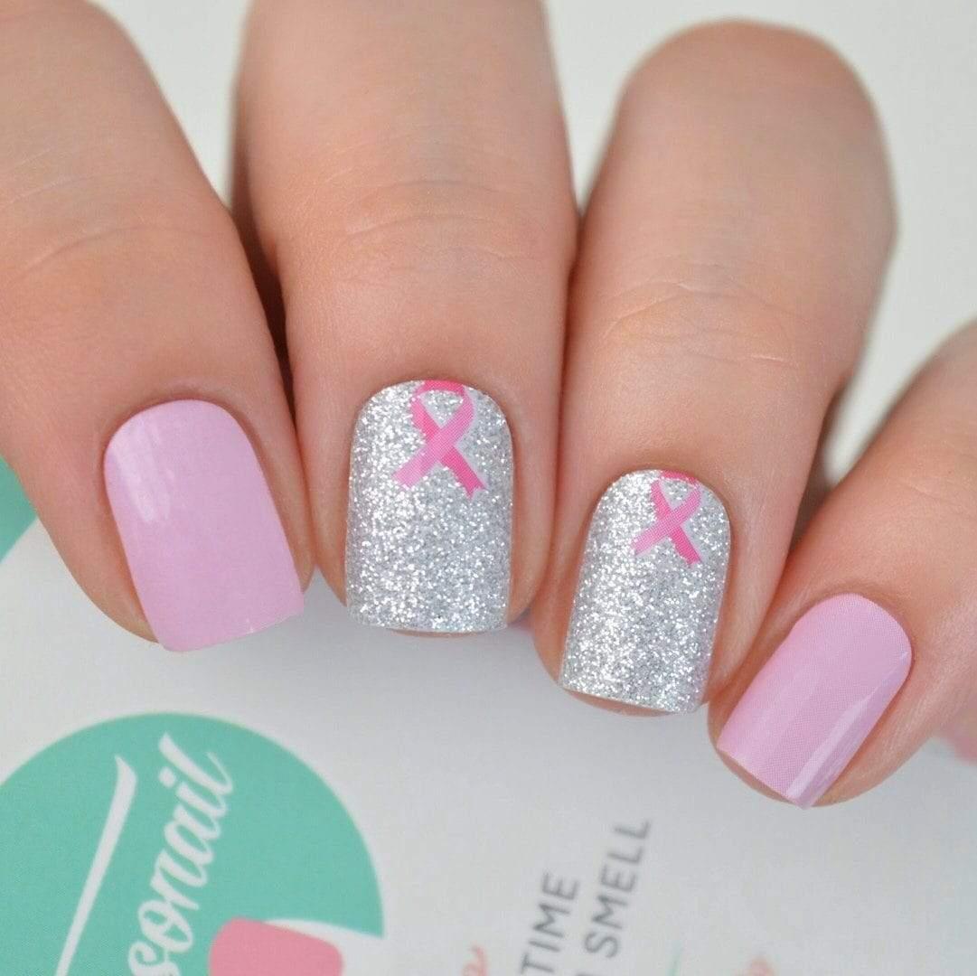 Pink Ribbon Nail Wraps ($5 of every order to Cancer Council) | Personail