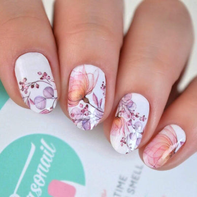 Serenity | Floral Print Nail Polish Wrap