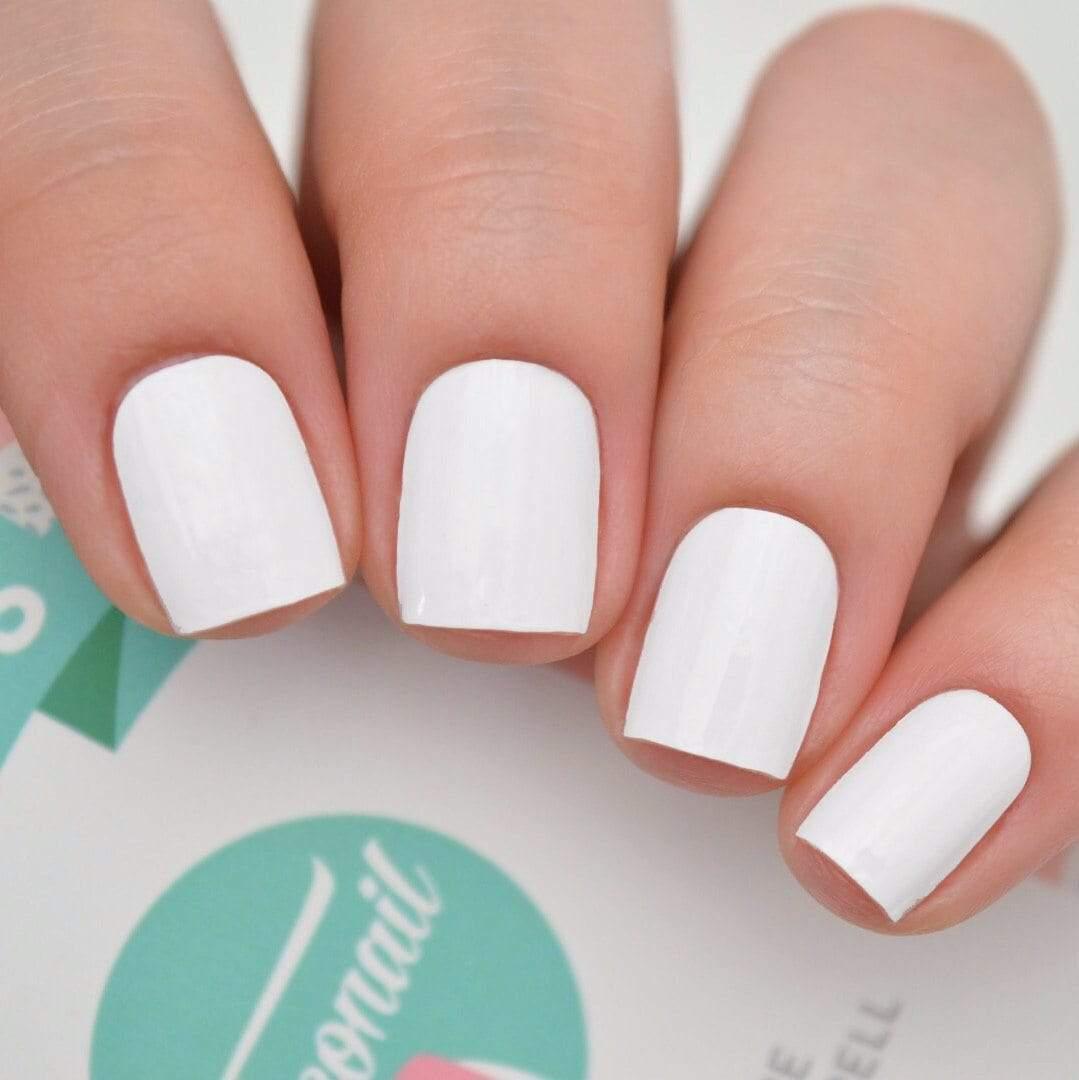 Freshly Manicured Nails in a White Colour Against a Fluffy Background Stock  Image - Image of green, outdoor: 263218083